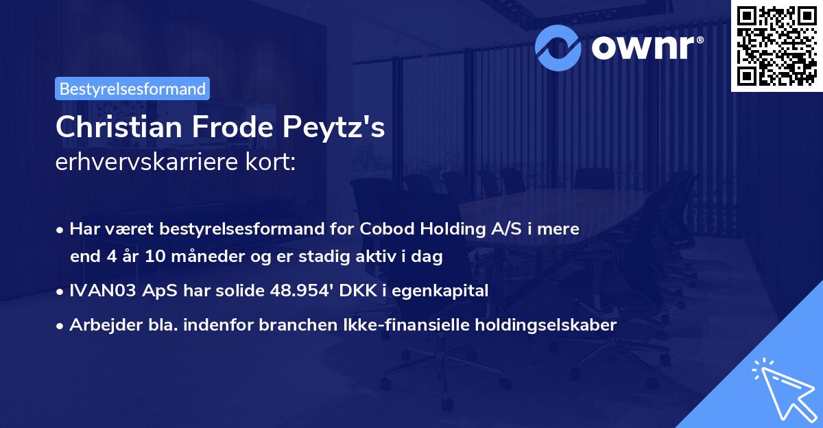 Christian Frode Peytz's erhvervskarriere kort
