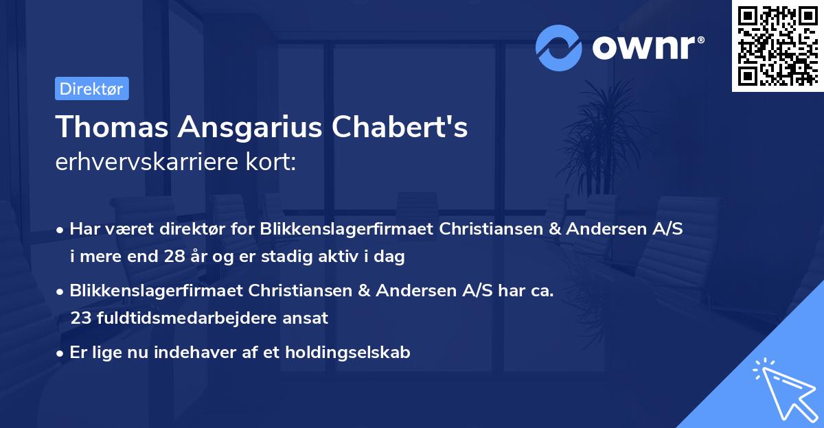 Thomas Ansgarius Chabert's erhvervskarriere kort