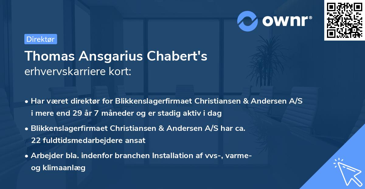 Thomas Ansgarius Chabert's erhvervskarriere kort