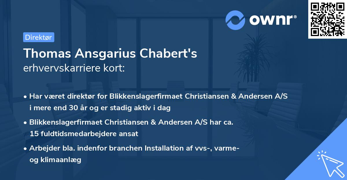 Thomas Ansgarius Chabert's erhvervskarriere kort
