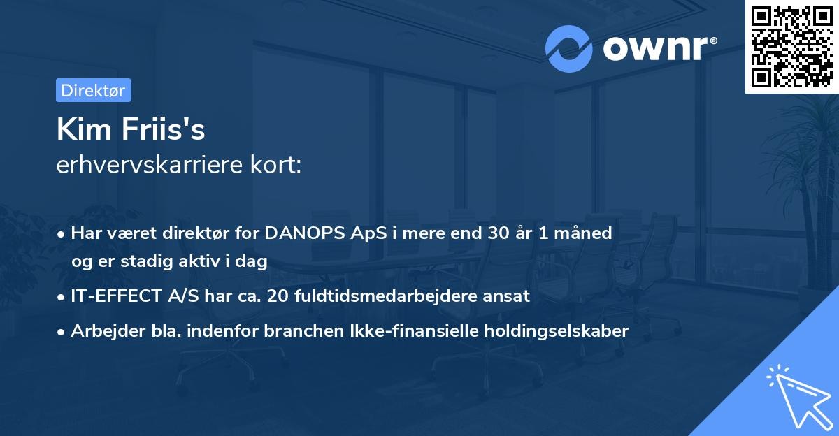 Kim Friis's erhvervskarriere kort