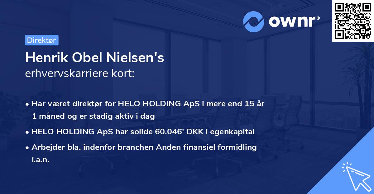 Henrik Obel Nielsen's erhvervskarriere kort
