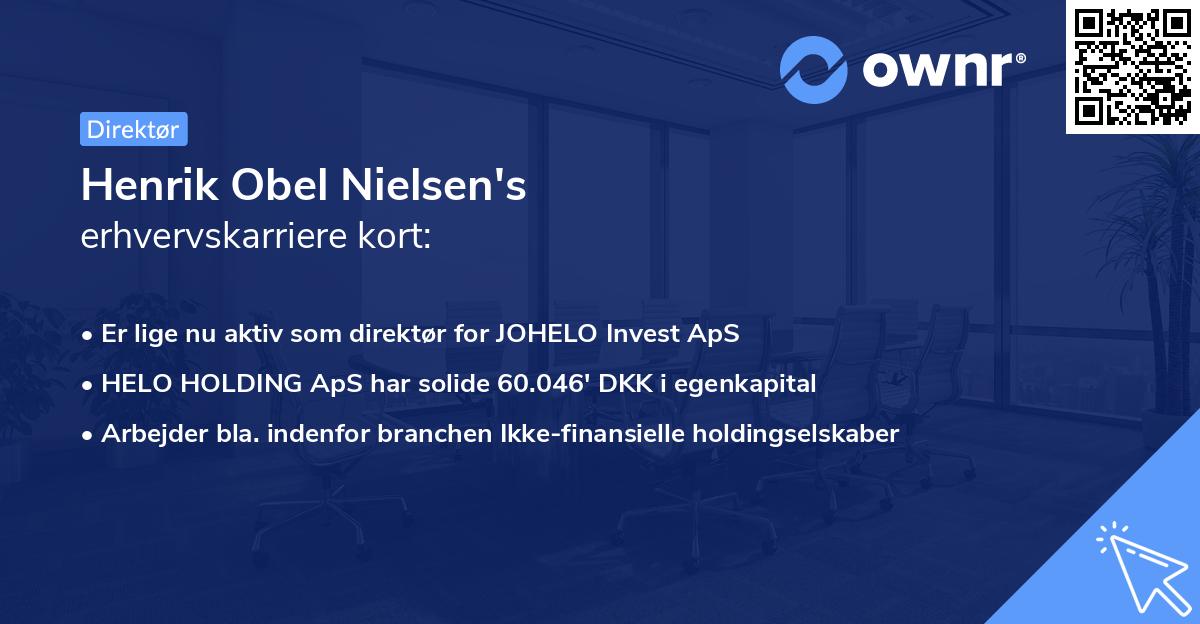 Henrik Obel Nielsen's erhvervskarriere kort