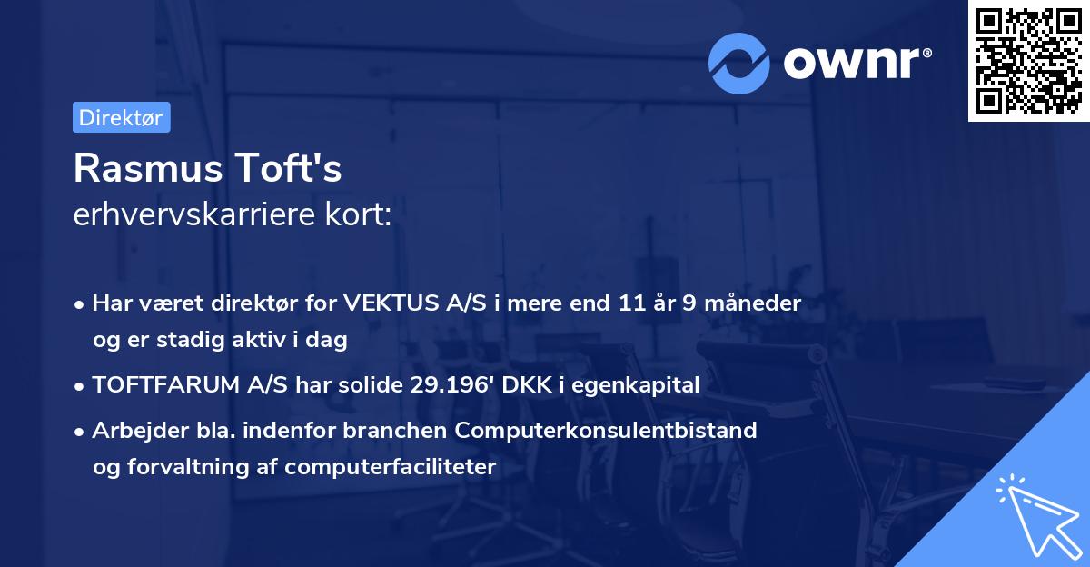 Rasmus Toft's erhvervskarriere kort
