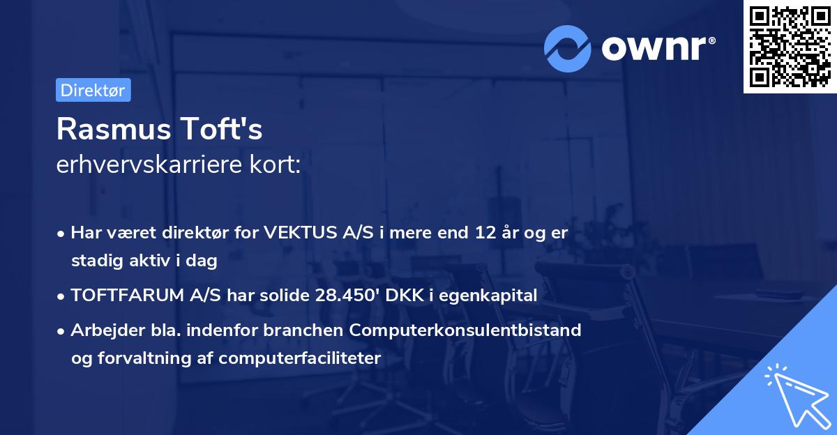 Rasmus Toft's erhvervskarriere kort