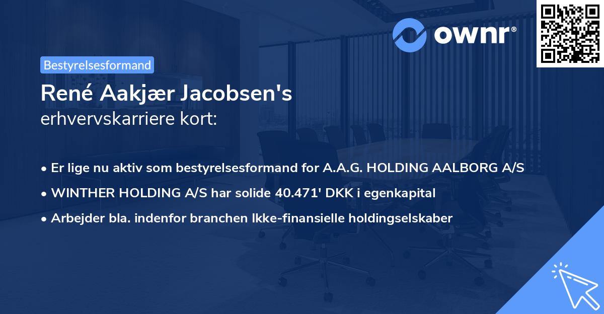 René Aakjær Jacobsen's erhvervskarriere kort