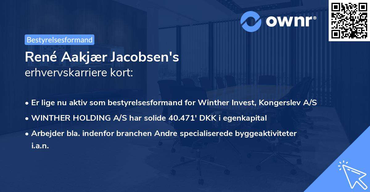 René Aakjær Jacobsen's erhvervskarriere kort