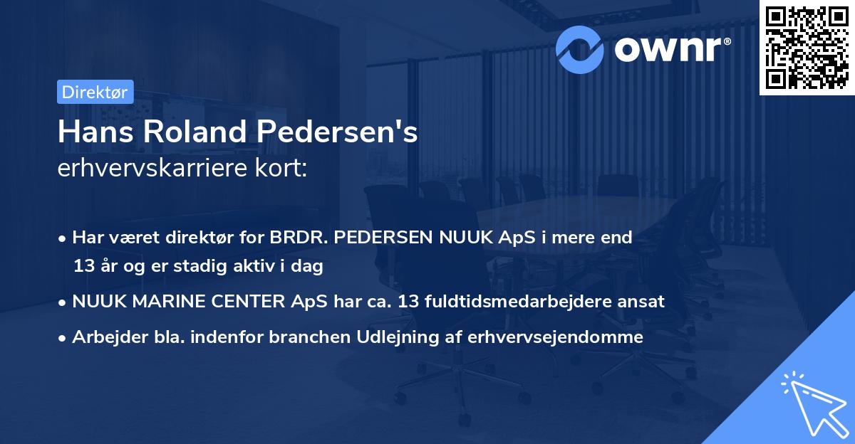 Hans Roland Pedersen's erhvervskarriere kort