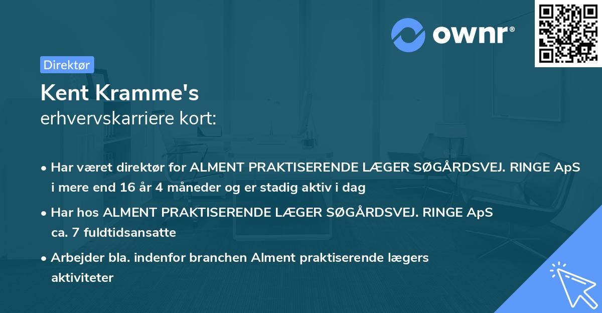 Kent Kramme's erhvervskarriere kort