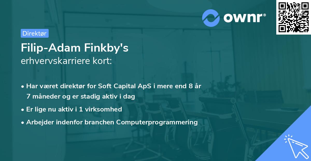 Filip-Adam Finkby's erhvervskarriere kort