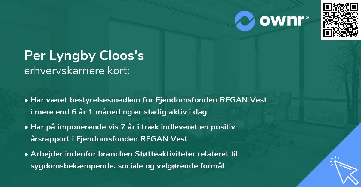 Per Lyngby Cloos's erhvervskarriere kort