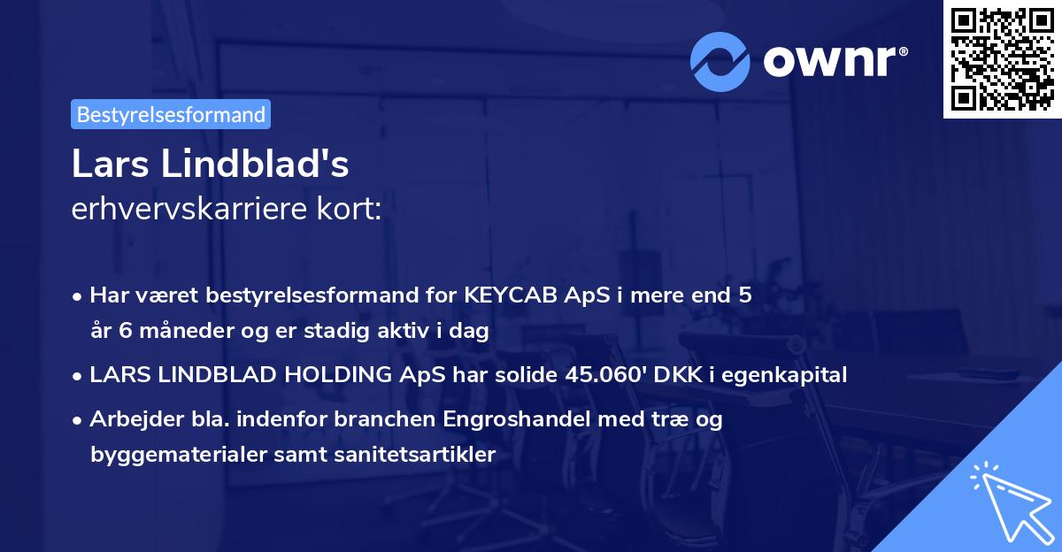Lars Lindblad's erhvervskarriere kort