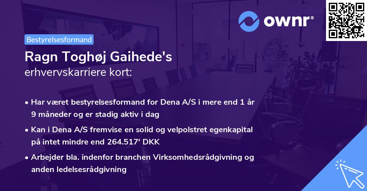 Ragn Toghøj Gaihede's erhvervskarriere kort