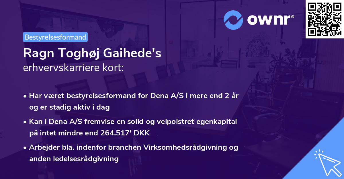 Ragn Toghøj Gaihede's erhvervskarriere kort
