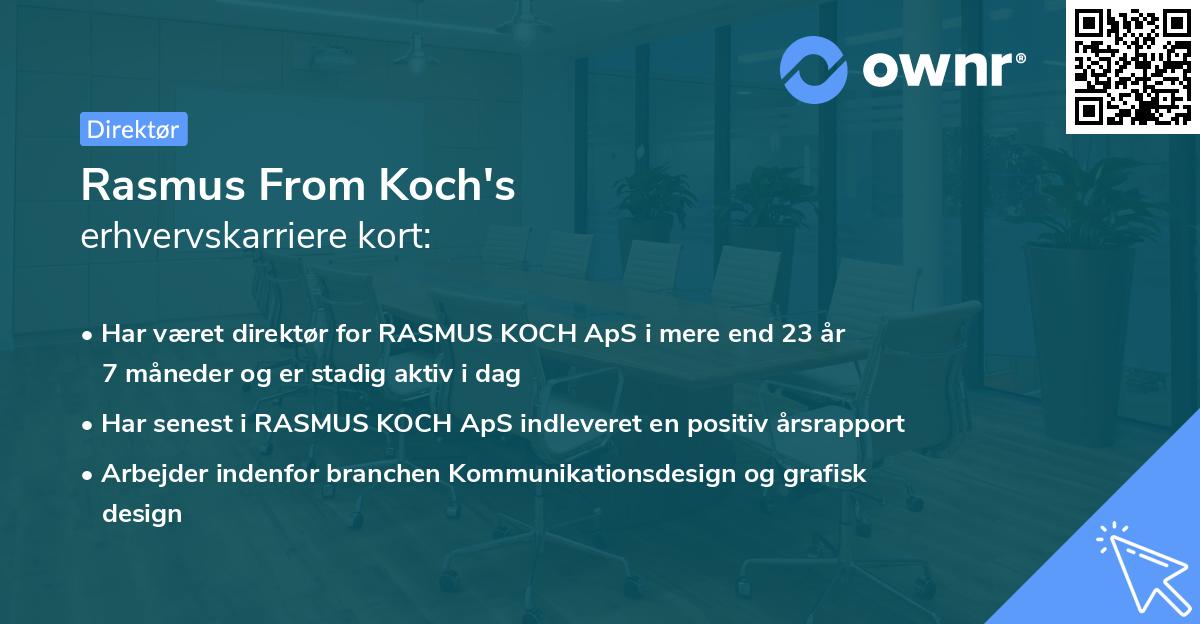 Rasmus From Koch's erhvervskarriere kort