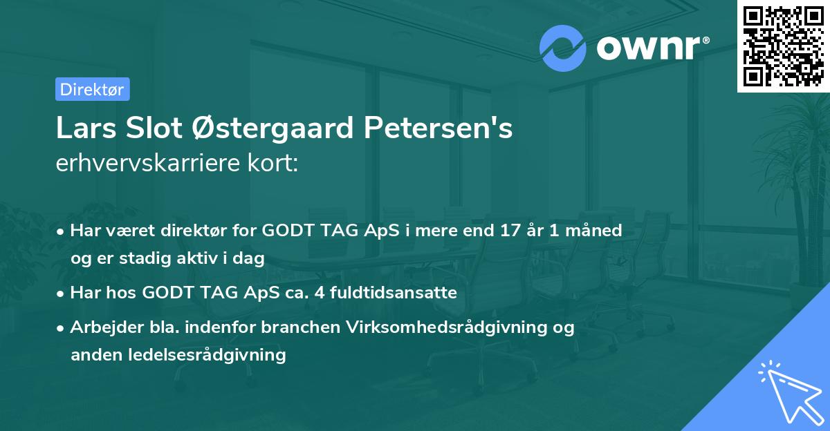Lars Slot Østergaard Petersen's erhvervskarriere kort