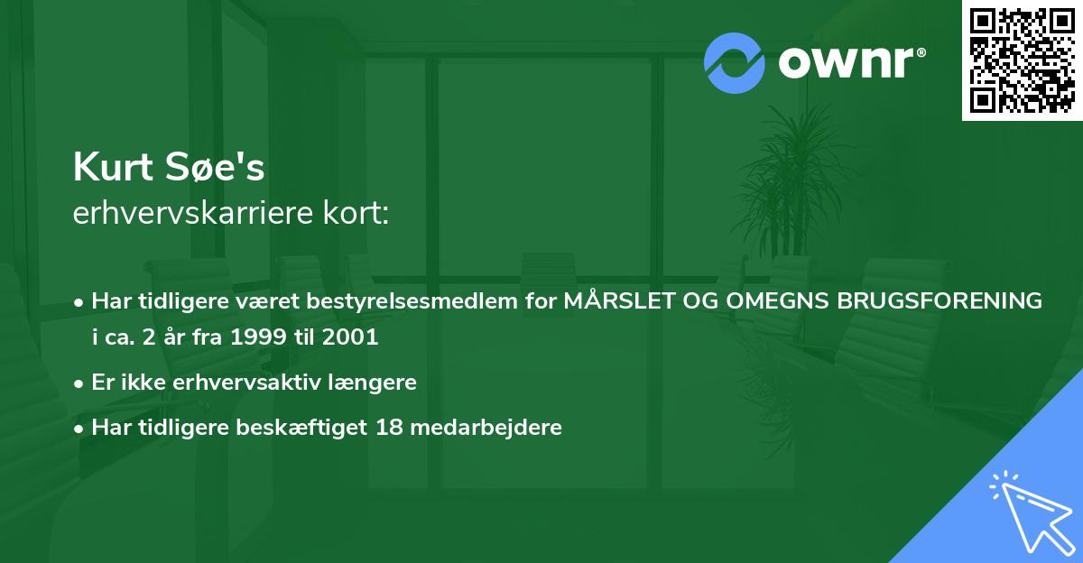 Kurt Søe's erhvervskarriere kort