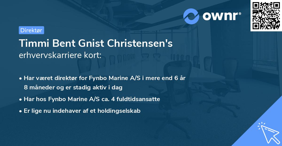 Timmi Bent Gnist Christensen's erhvervskarriere kort