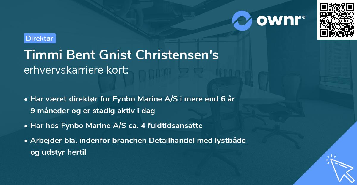 Timmi Bent Gnist Christensen's erhvervskarriere kort