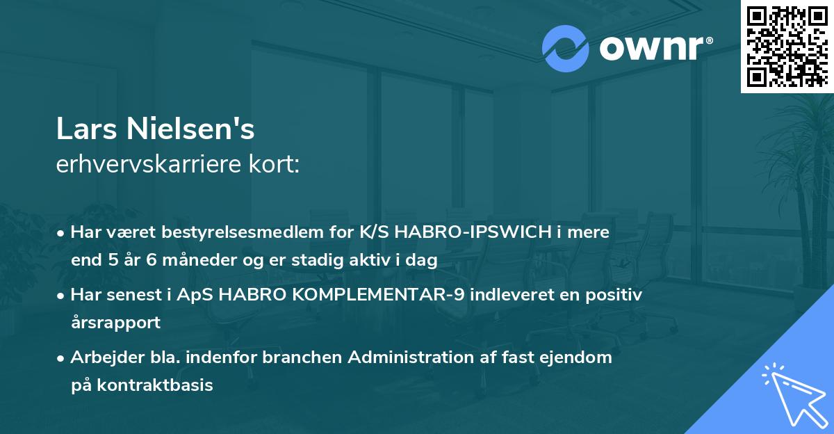 Lars Nielsen's erhvervskarriere kort