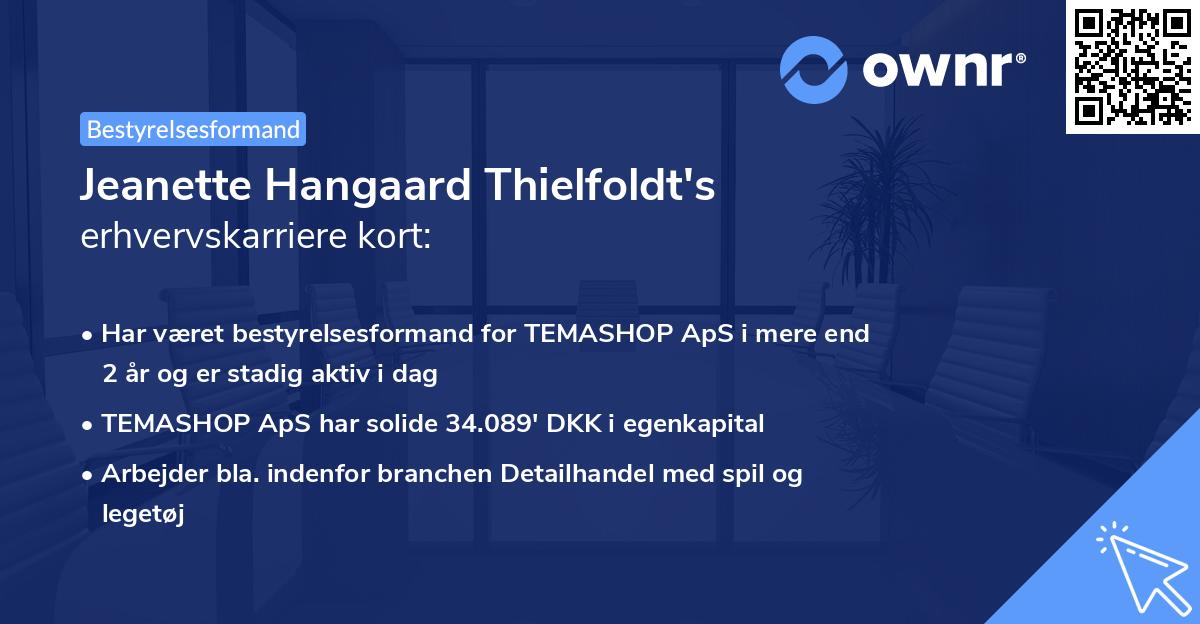 Jeanette Hangaard Thielfoldt's erhvervskarriere kort