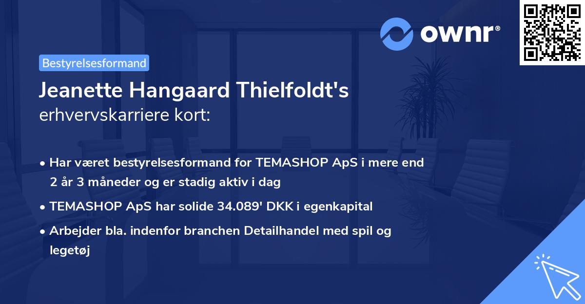 Jeanette Hangaard Thielfoldt's erhvervskarriere kort
