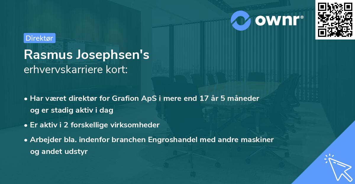 Rasmus Josephsen's erhvervskarriere kort