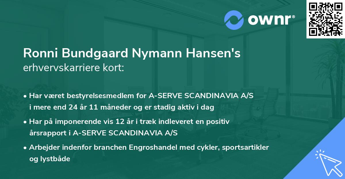 Ronni Bundgaard Nymann Hansen's erhvervskarriere kort