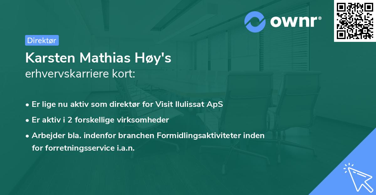 Karsten Mathias Høy's erhvervskarriere kort