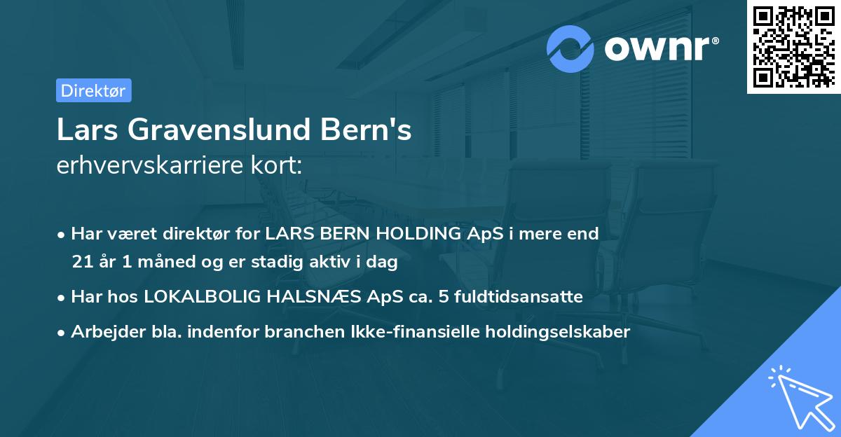 Lars Gravenslund Bern's erhvervskarriere kort