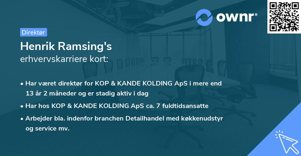 Henrik Ramsing's erhvervskarriere kort