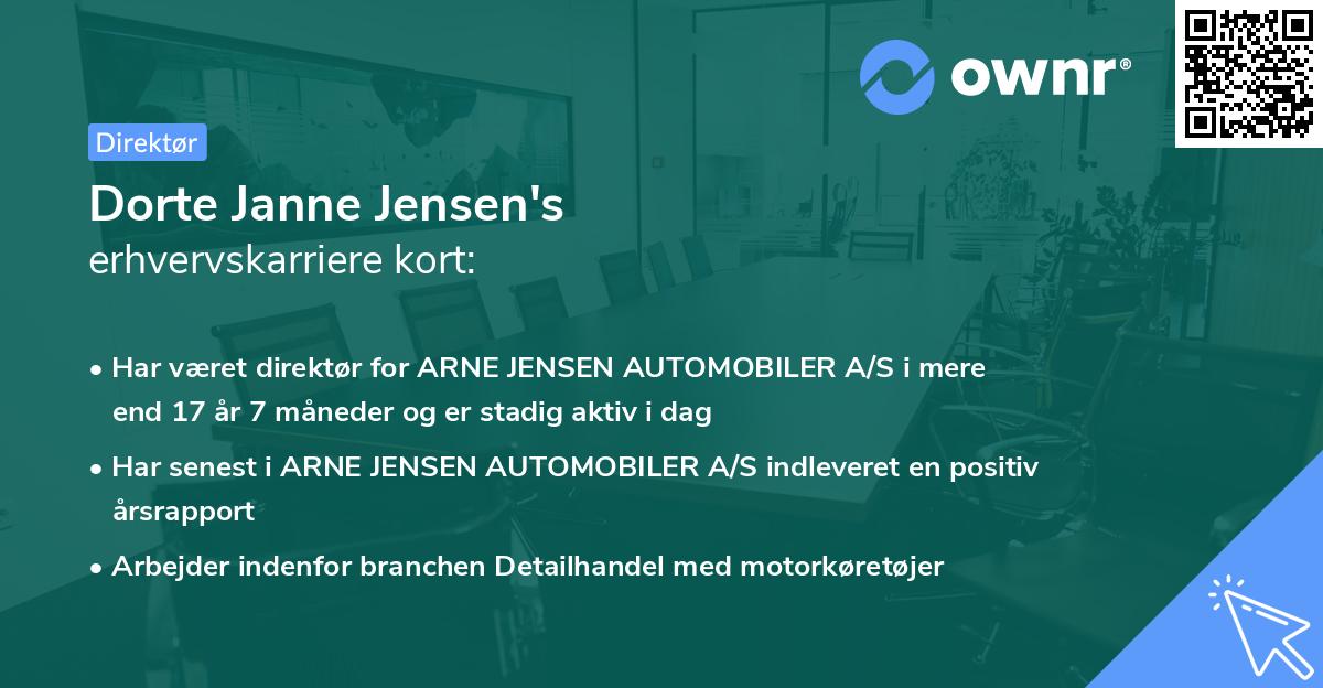 Dorte Janne Jensen's erhvervskarriere kort