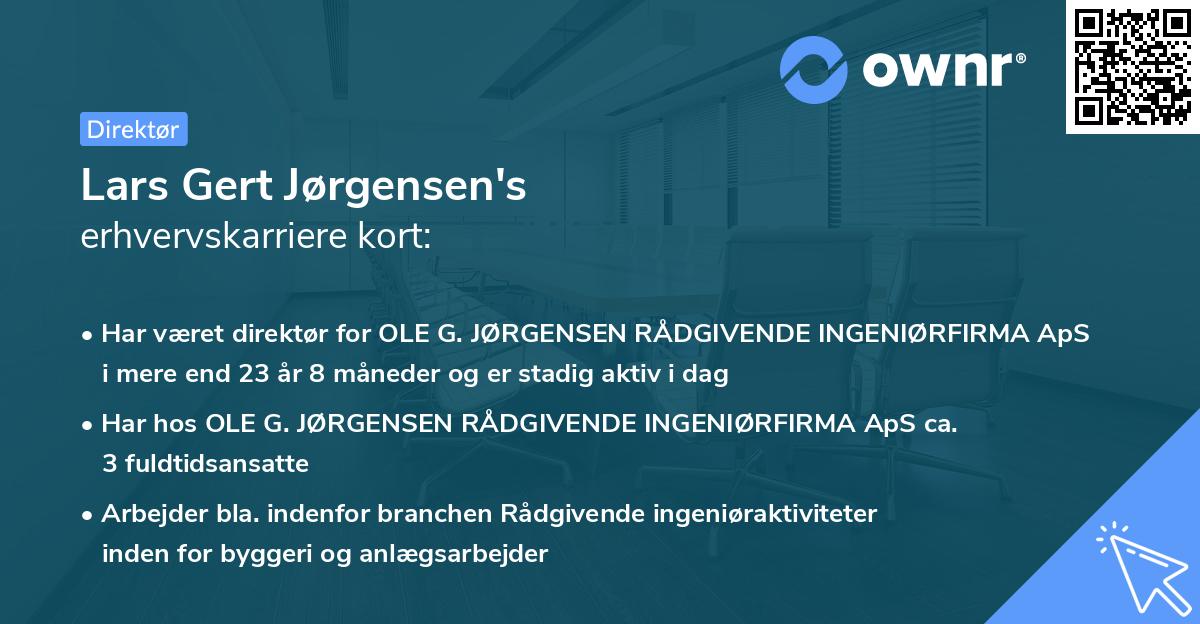 Lars Gert Jørgensen's erhvervskarriere kort