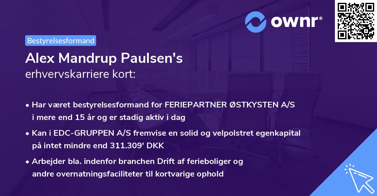 Alex Mandrup Paulsen's erhvervskarriere kort