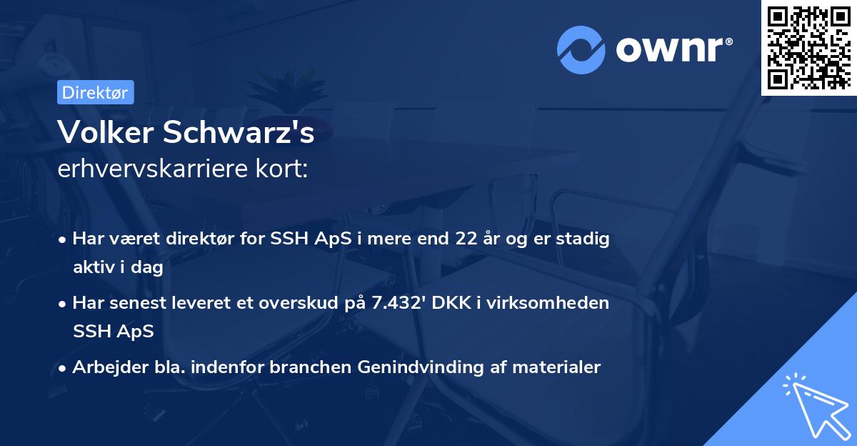 Volker Schwarz's erhvervskarriere kort