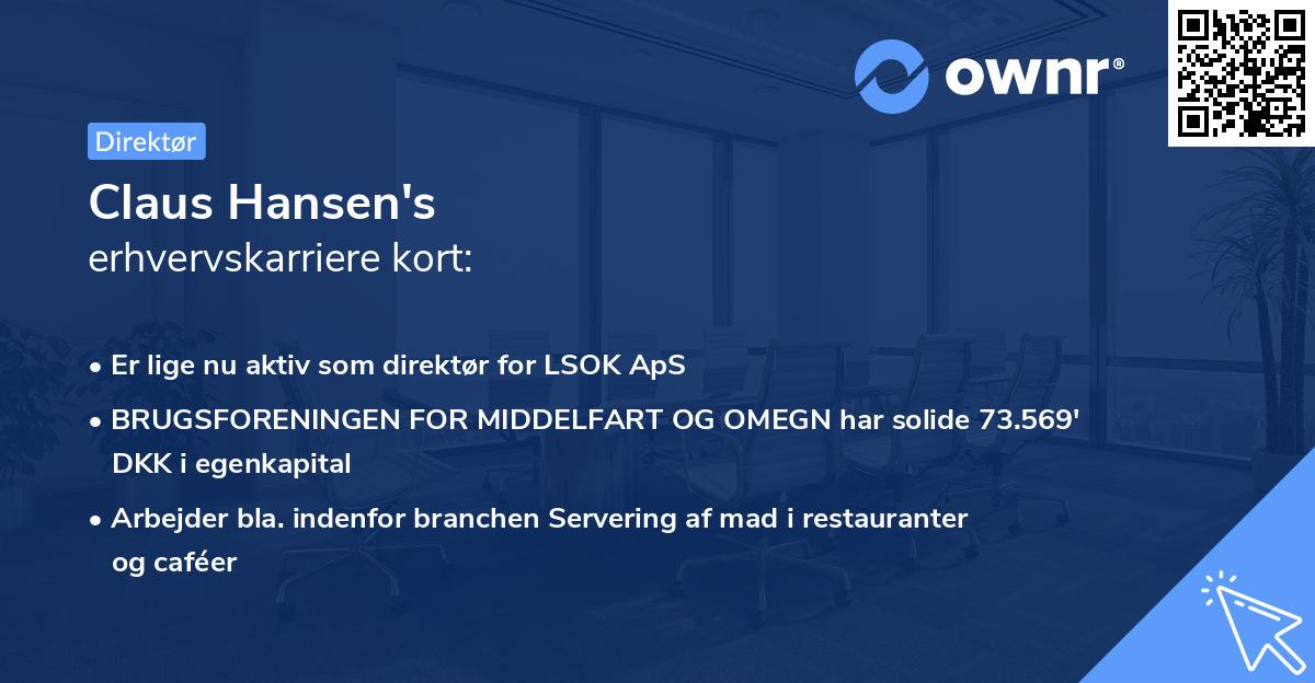 Claus Hansen's erhvervskarriere kort