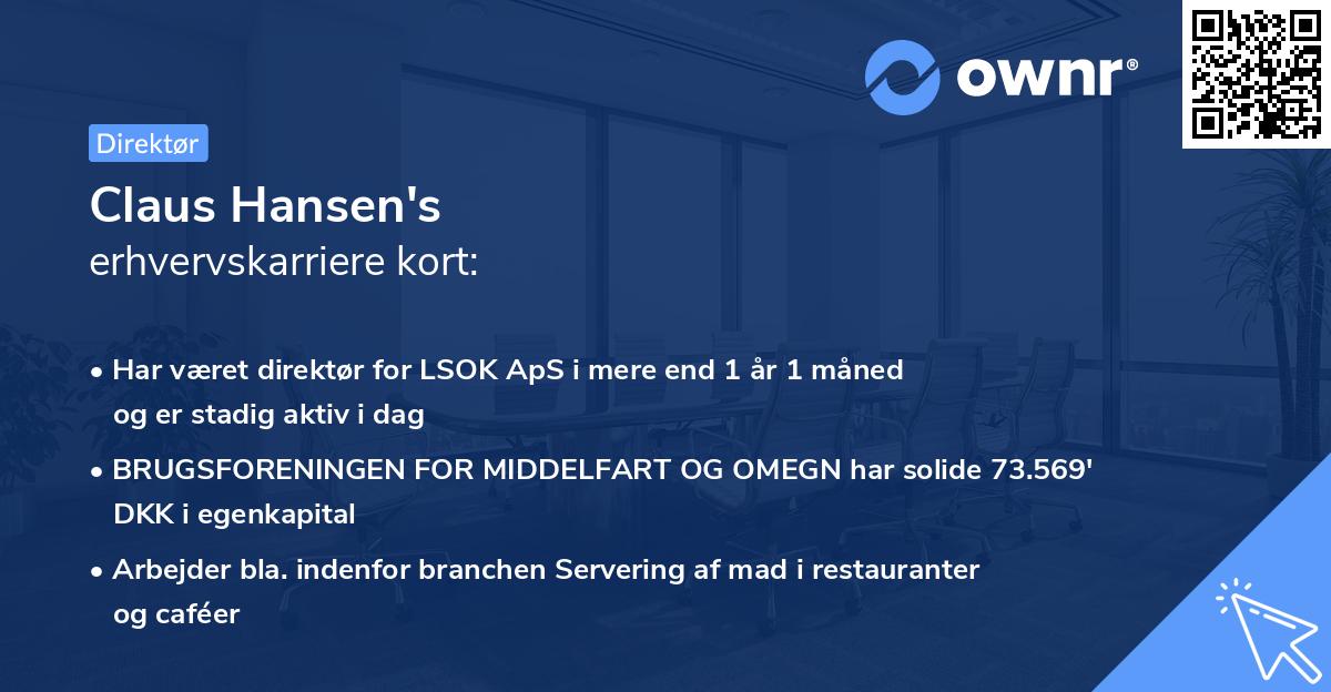 Claus Hansen's erhvervskarriere kort