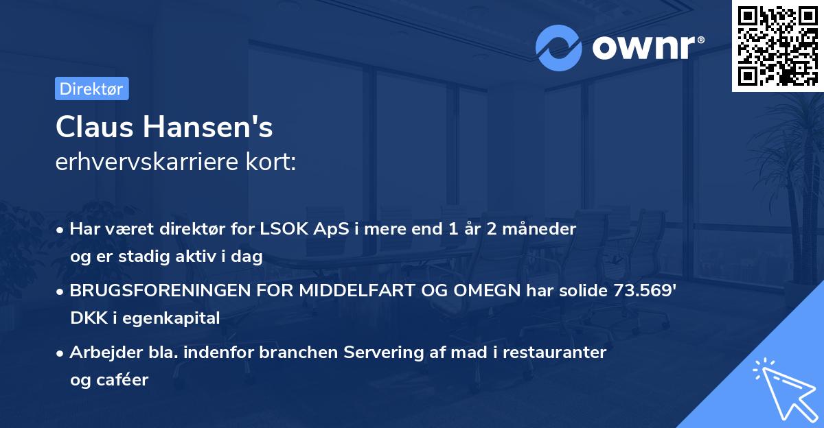 Claus Hansen's erhvervskarriere kort