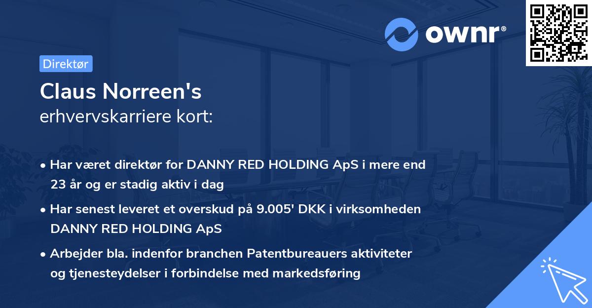 Claus Norreen's erhvervskarriere kort