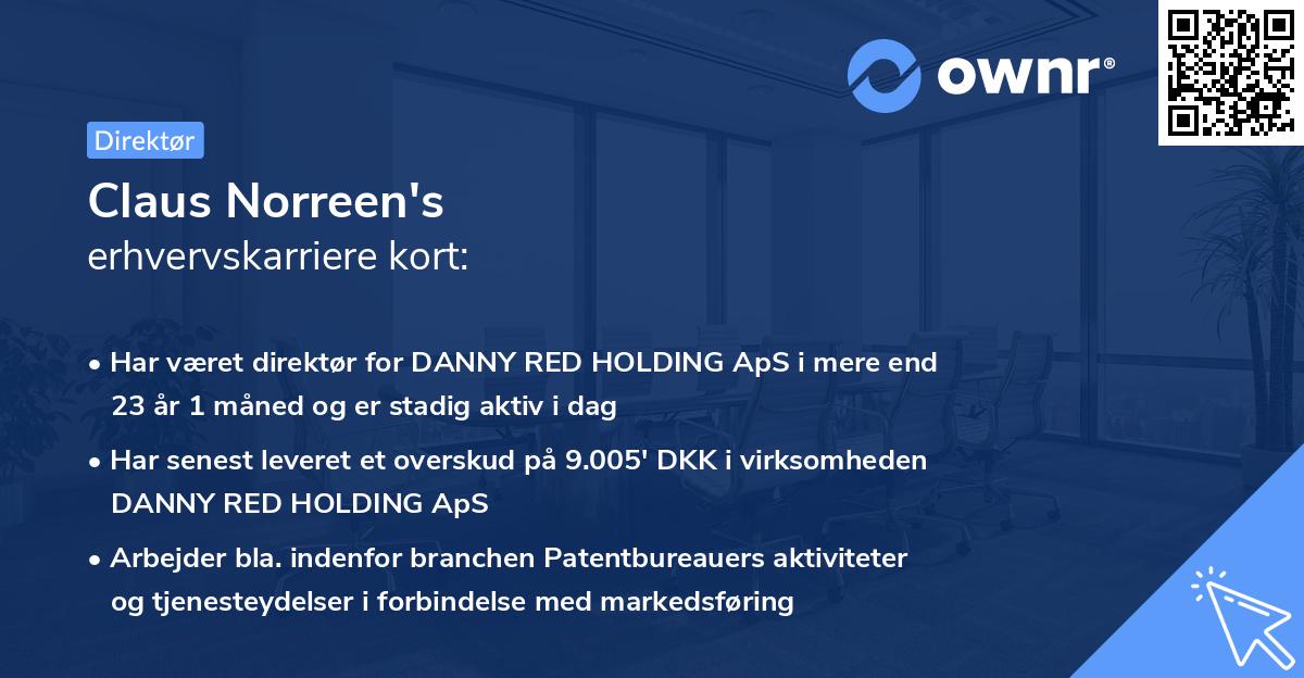 Claus Norreen's erhvervskarriere kort