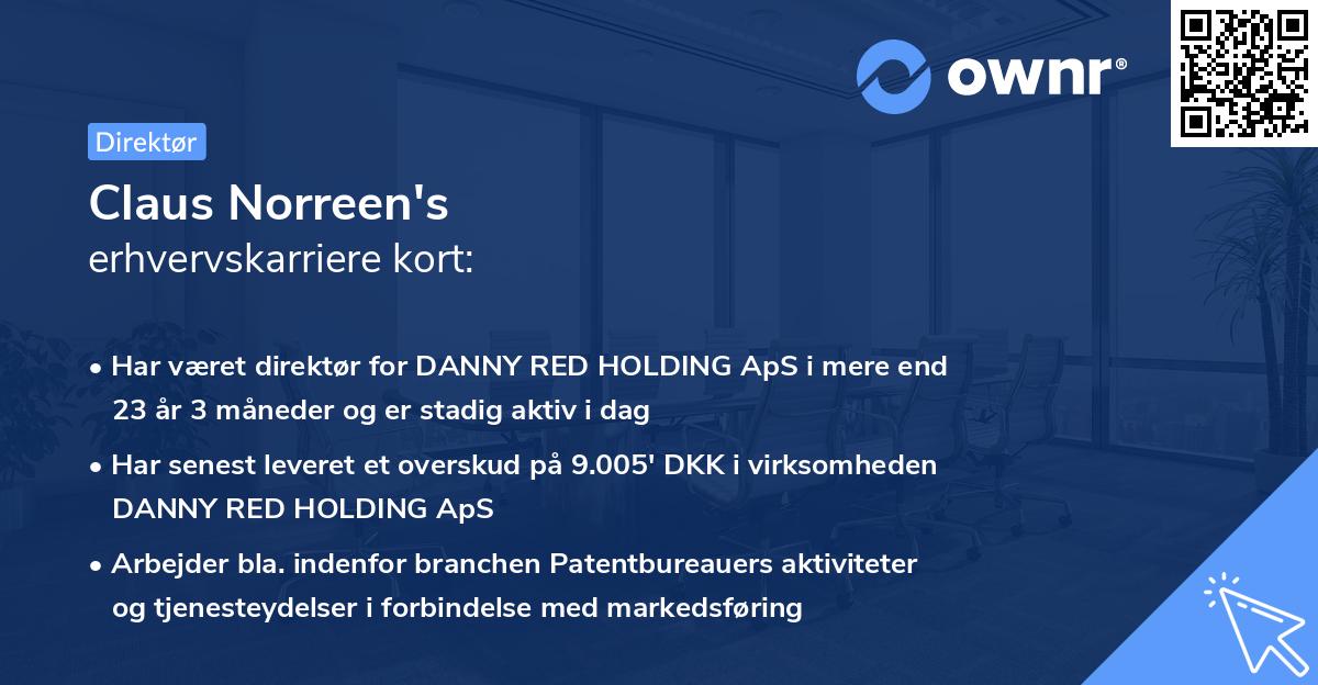 Claus Norreen's erhvervskarriere kort