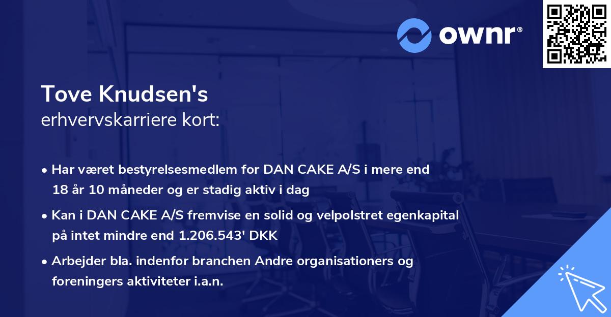 Tove Knudsen's erhvervskarriere kort