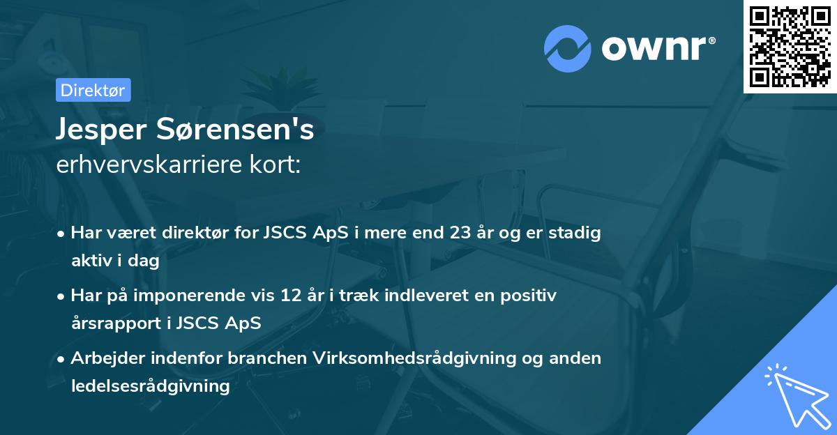 Jesper Sørensen's erhvervskarriere kort