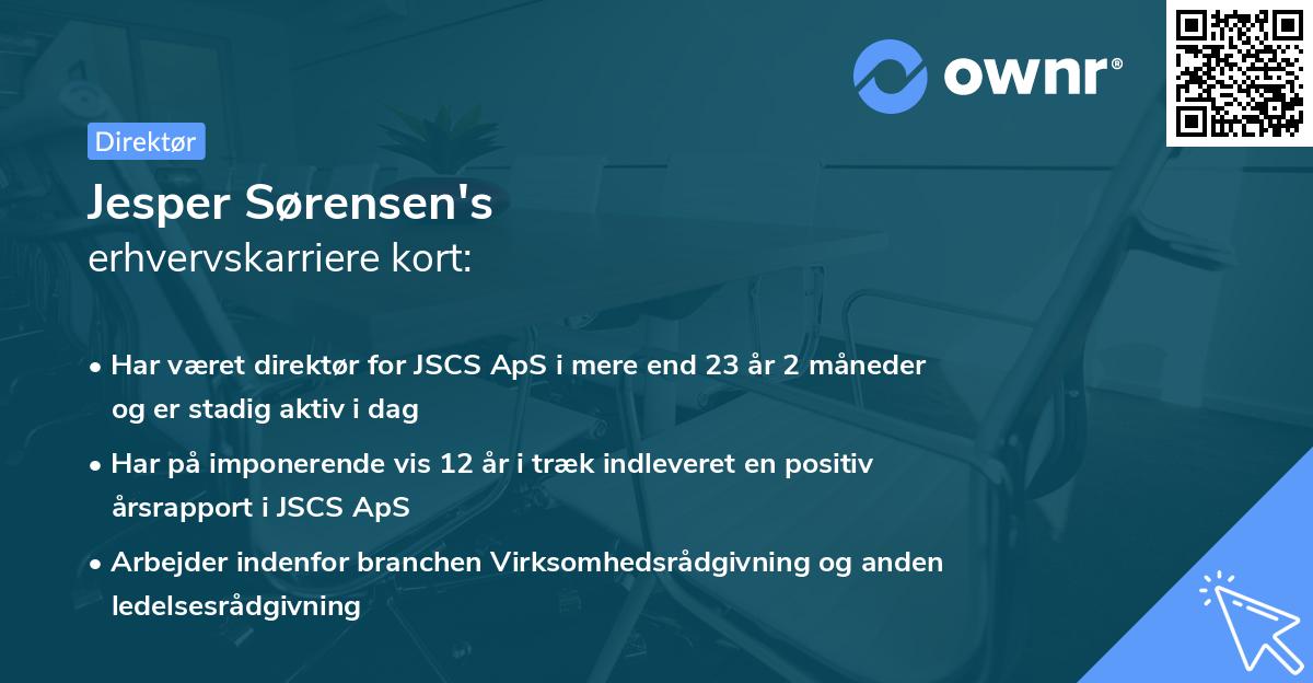 Jesper Sørensen's erhvervskarriere kort