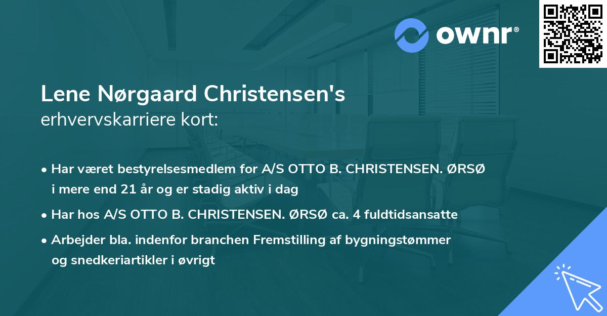 Lene Nørgaard Christensen's erhvervskarriere kort