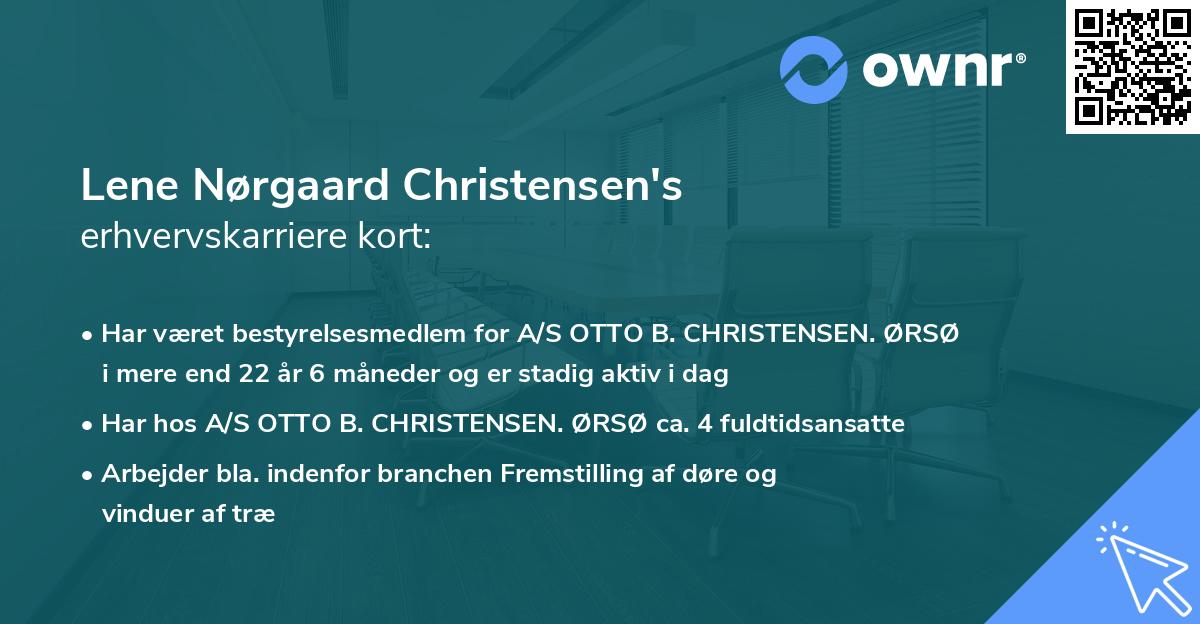 Lene Nørgaard Christensen's erhvervskarriere kort