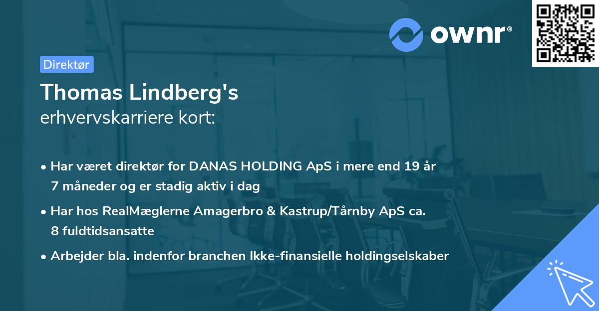 Thomas Lindberg's erhvervskarriere kort