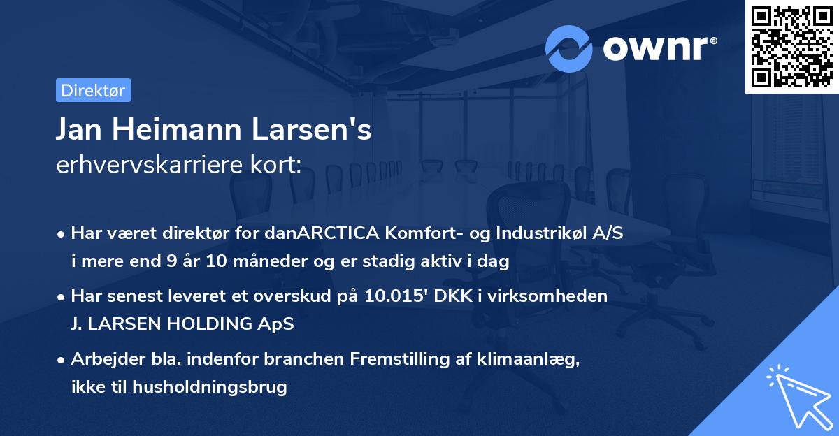 Jan Heimann Larsen's erhvervskarriere kort