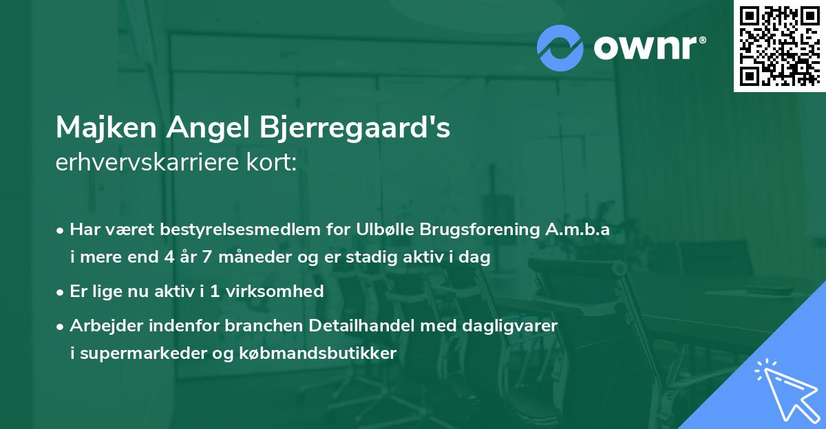 Majken Angel Bjerregaard's erhvervskarriere kort