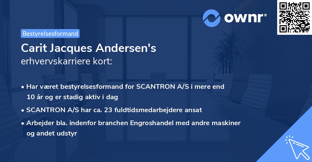 Carit Jacques Andersen's erhvervskarriere kort